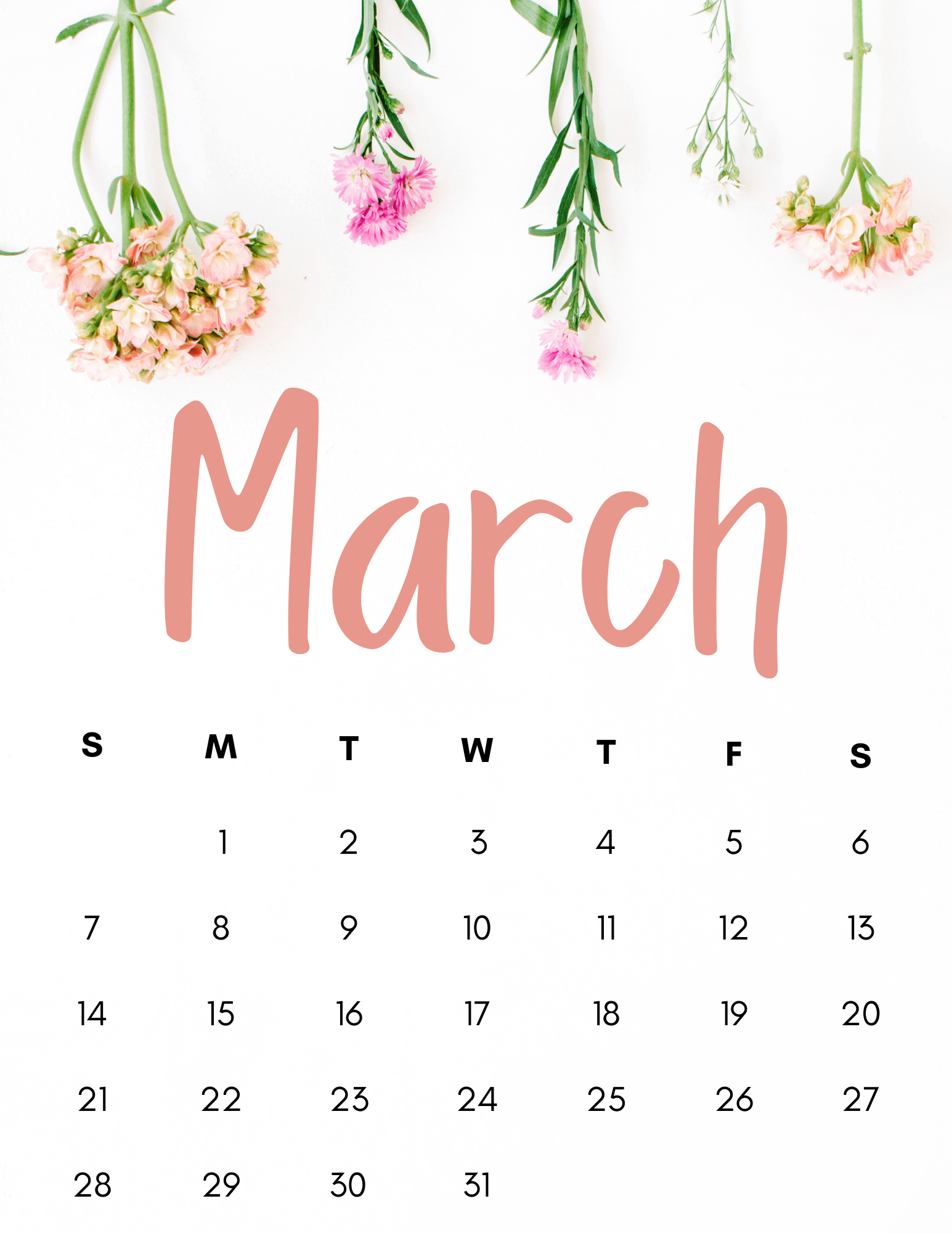 March 2021 Calendar 10 Free Printable Designs!