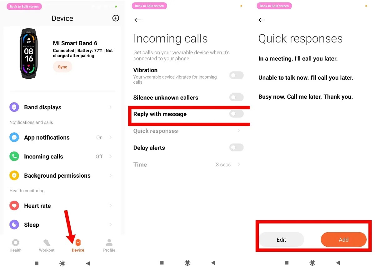 How To Set Quick Reply on your Mi Band Using Mi Fitness kosaLife