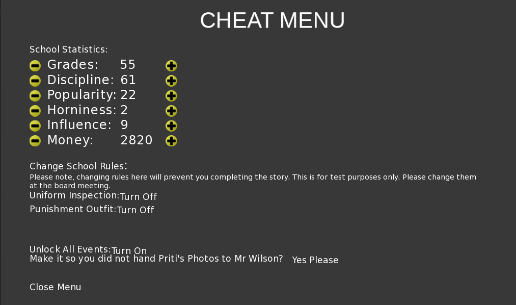 The Headmaster How to Enable the Cheat Menu KosGames