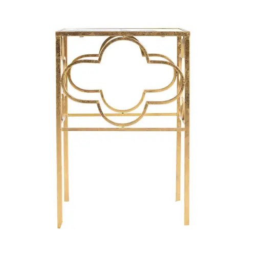 Gold Clover Design Side Table » Kosi Event Rentals