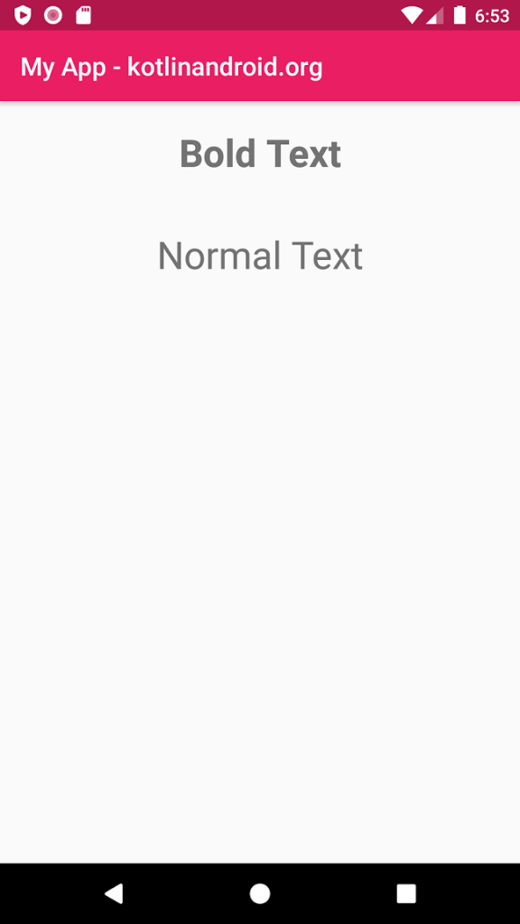 Android TextView Bold Text