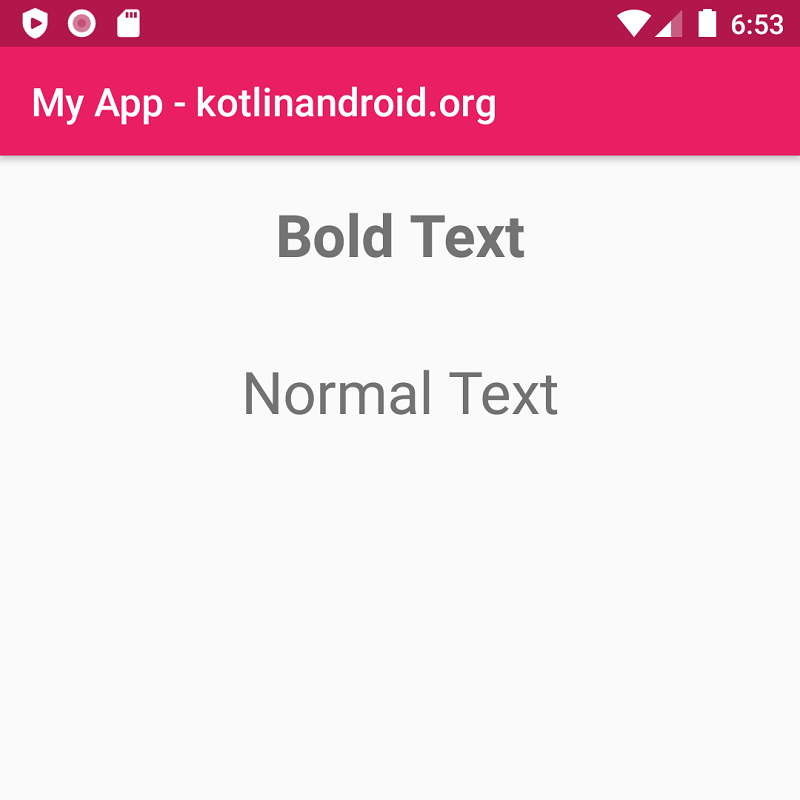 Android TextView Bold Text