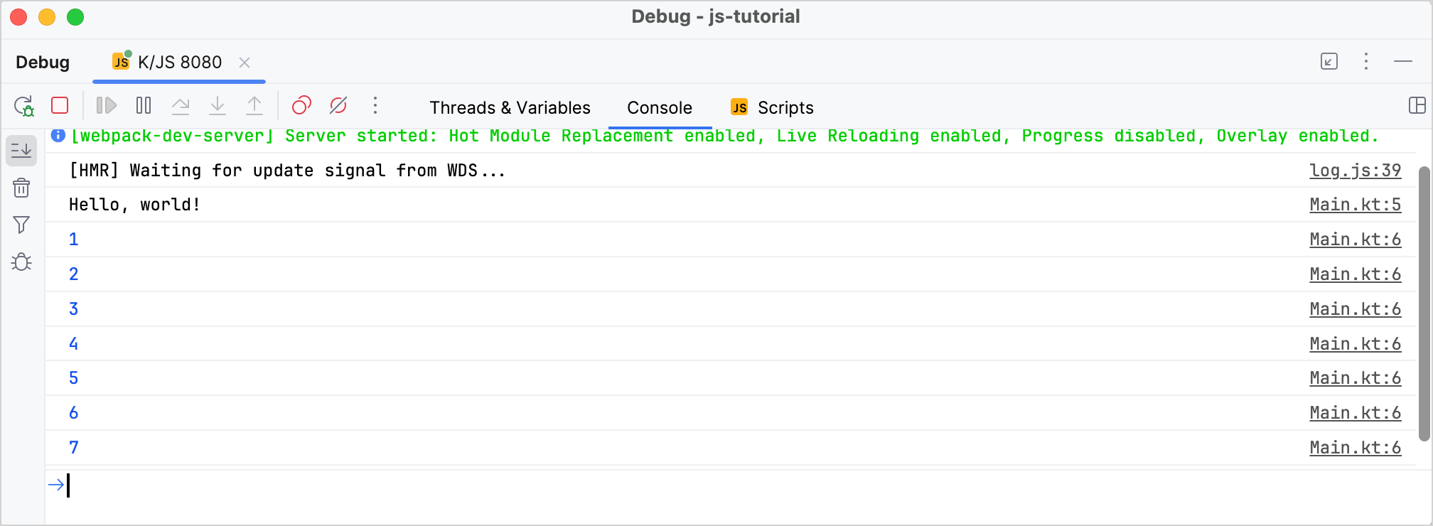 Kotlin/JSのコードをデバッグする JavaScriptのソースマップは、バンドルやミニファイアが生成するミニ化されたコードと、開発