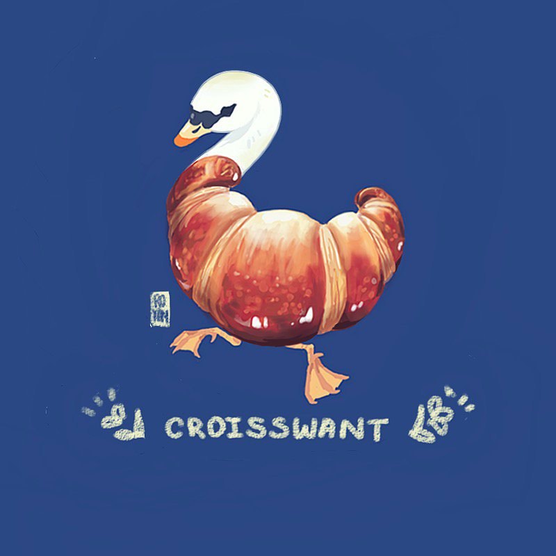 Cute illustrations of bread birds