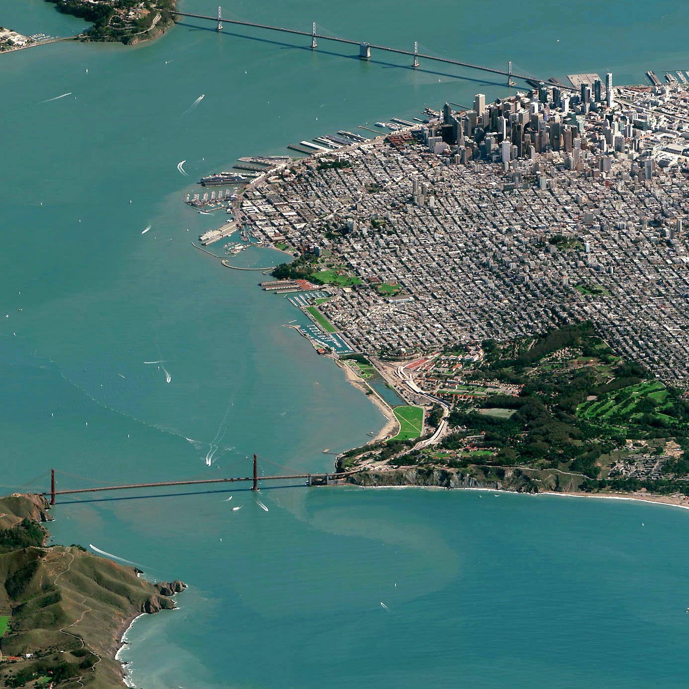 LowAngle Satellite Photo of San Francisco