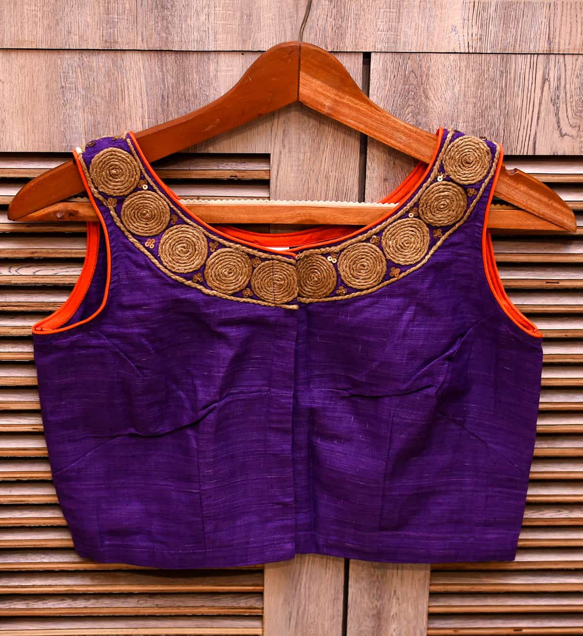 Purple Jute Rope Embroidered Blouse Koza Gallery