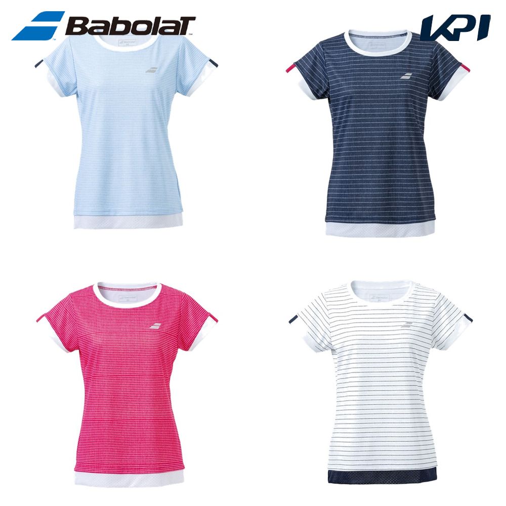 バボラ Babolat テニスウェア レディース CLUB SHORT SLEEVE SHIRT 半袖Tシャツ BWG4330C 2024SS