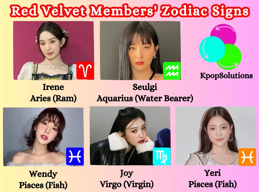 What Are Red Velvet Members' Zodiac Signs? Kpop Solutions