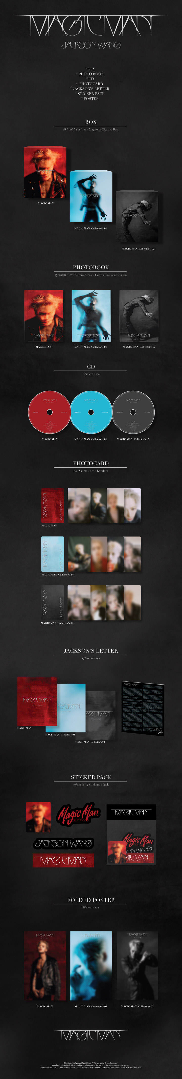 Jackson Wang Album MAGIC MAN (MAGIC MAN Collector's 01 ver.) CD