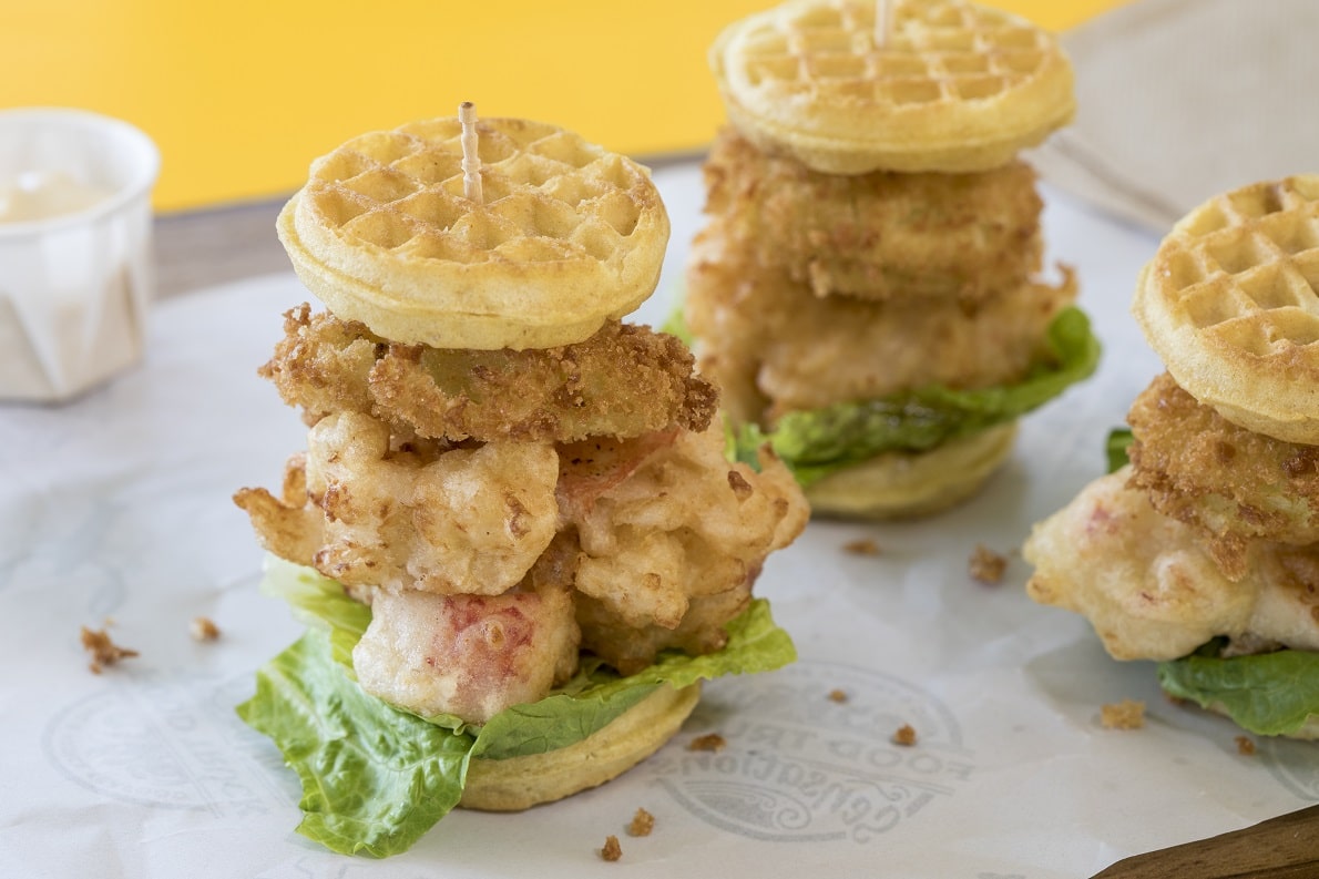 Lobster Waffle Sliders Recipe King and Prince Seafood