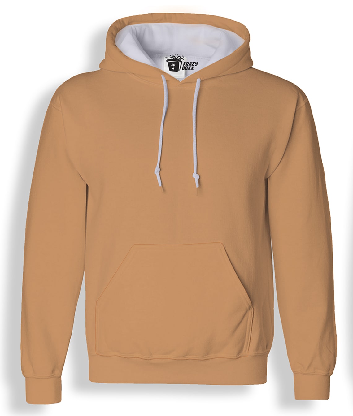 Apricot Peach Plain Hoodies KrazyBox.in