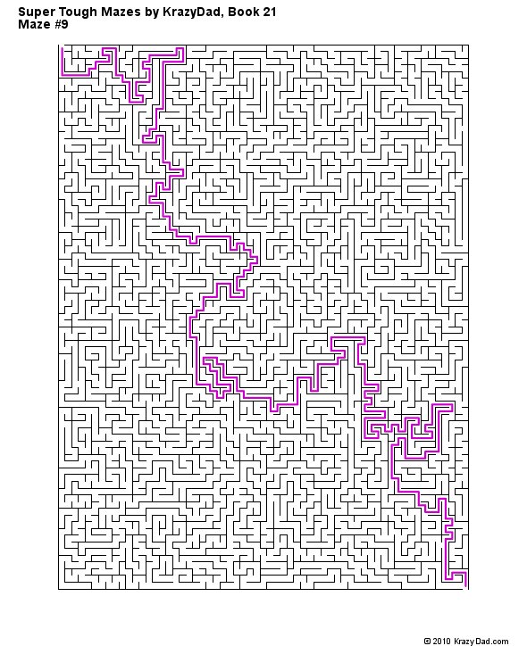 Super Tough Mazes Answers