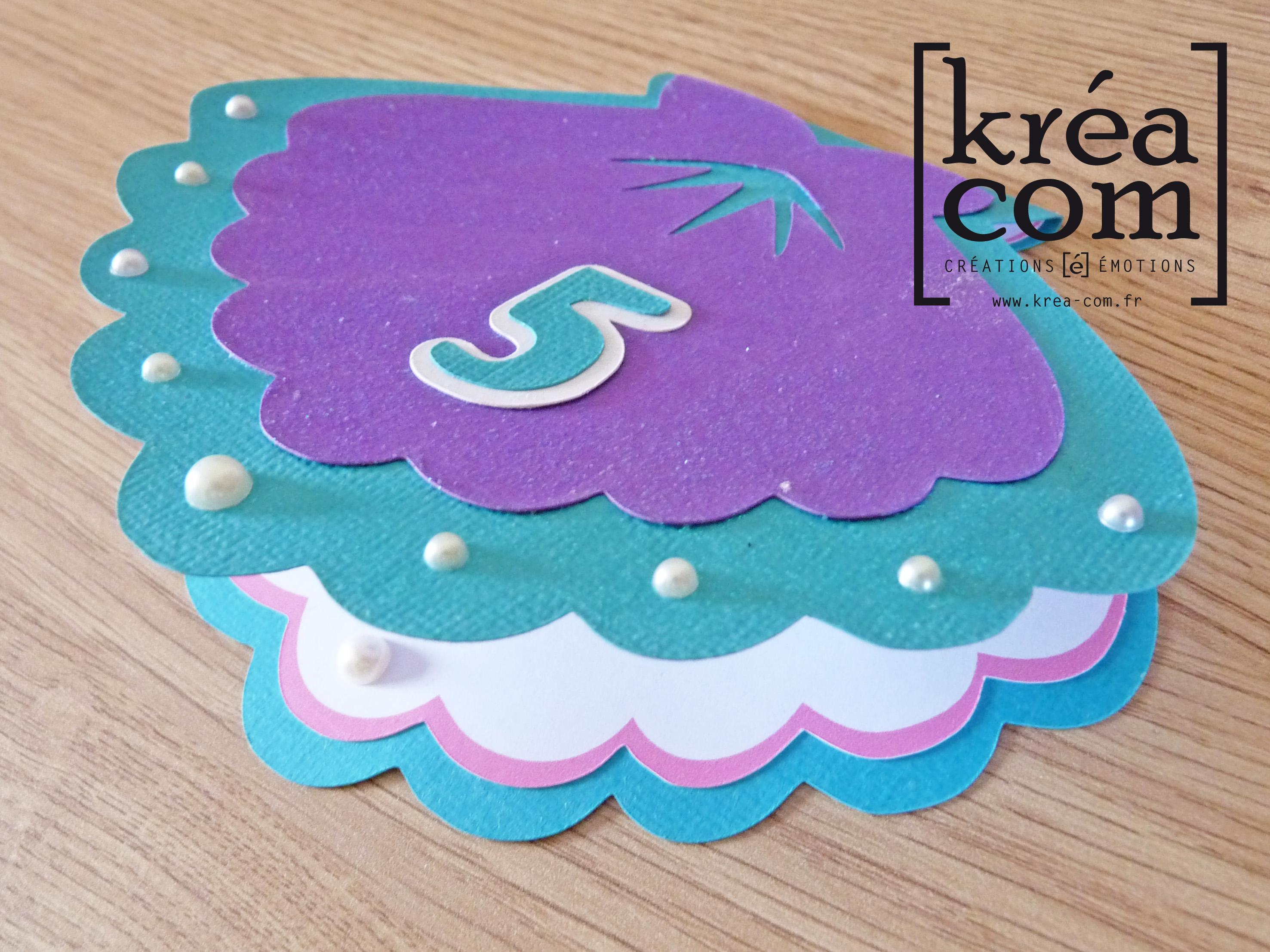 Sirene Invitation 5 Ans Anniversaire Margot Coquillage Violet Bleu Vert Krea Com