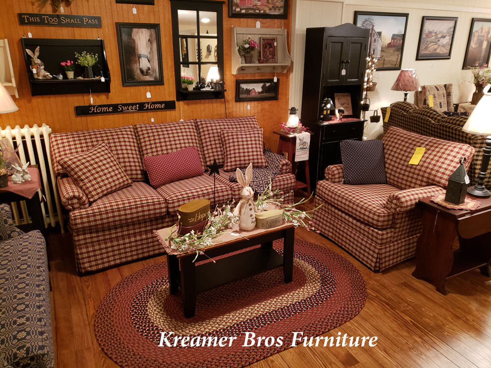 Wareham red sofa Kreamer Brothers Furniture