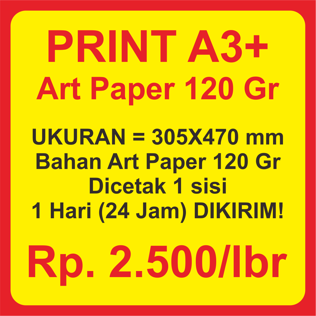 Print/Cetak Kertas ArtPaper Ukuran A3 Gramatur 120 Gr Kreasi Print