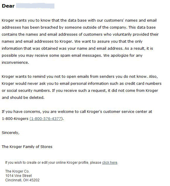 Spammers Target Kroger Customers Krebs on Security