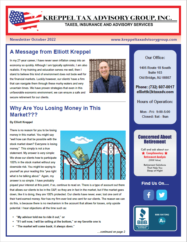 Kreppel Tax Advisory Group, Inc. Newsletters Old Bridge, New Jersey