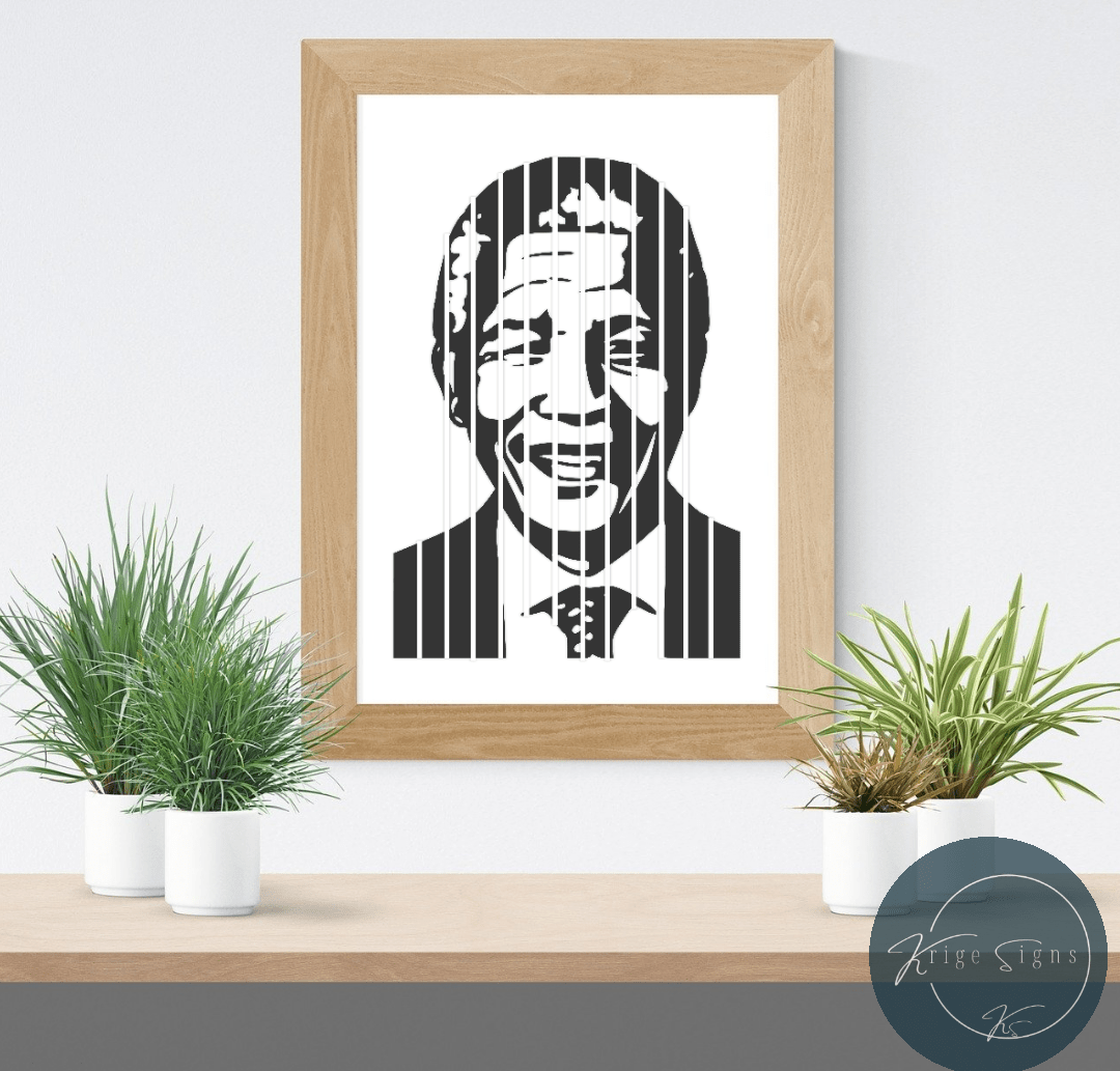 50161 "Madiba" matt vinyl wall art decal 870mm x 600mm Krige Signs