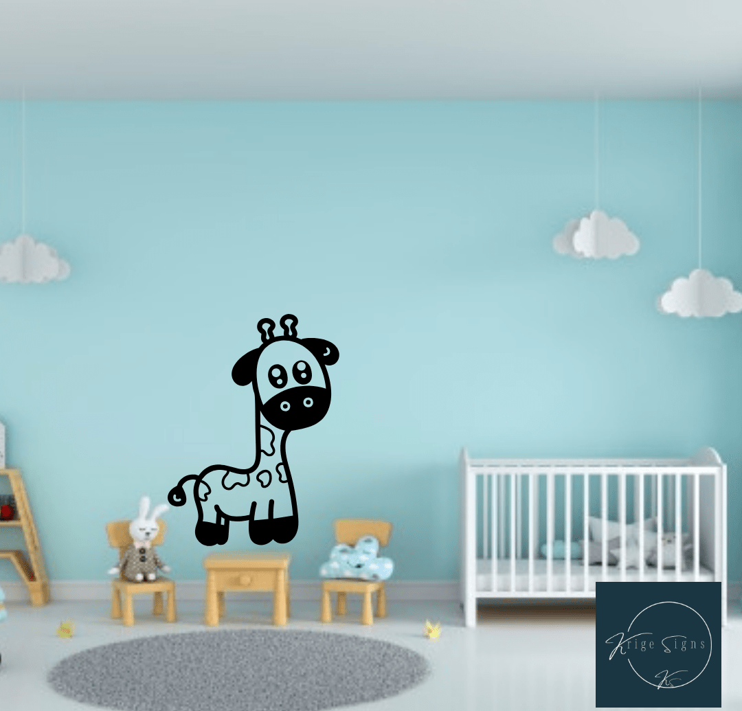 50176 "Giraffe" matt vinyl wall art decal 800mm x 600mm in any colour