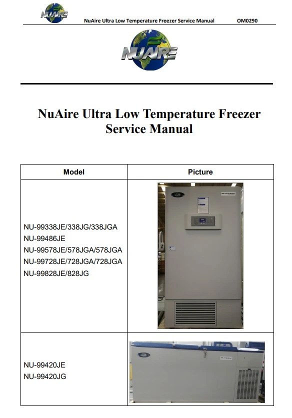 NuAire Ultra Low Temperature Freezer. Service Manual NuAire