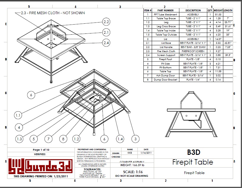 Fire Pit Table Drawing Kris Bunda Design