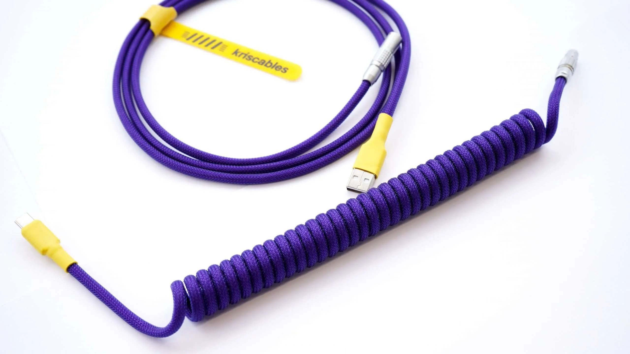 Custom Coiled USB Aviator Keyboard Lemo cables kriscables