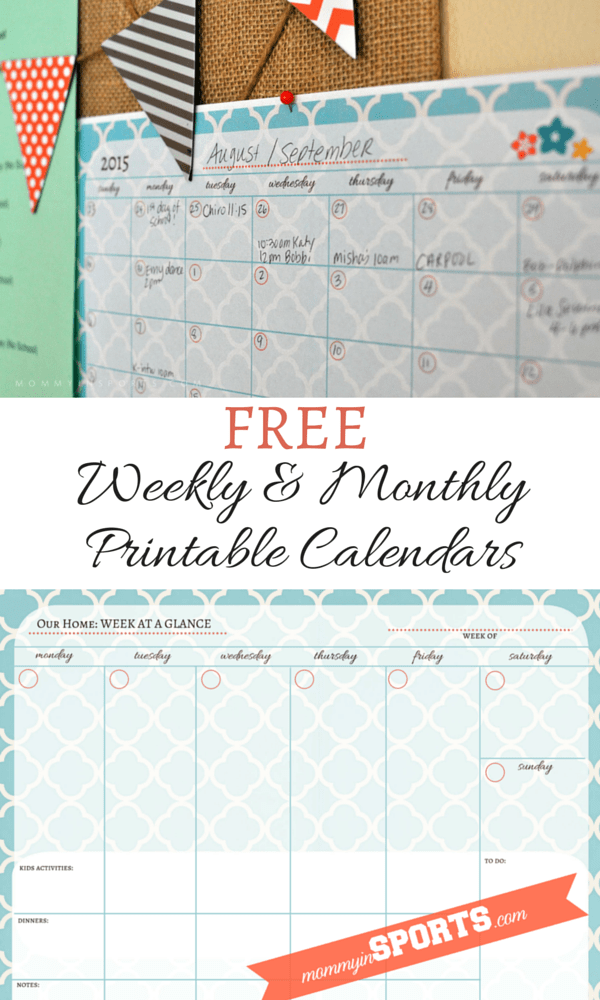 DIY Home Wall Organizer with Printable Calendars