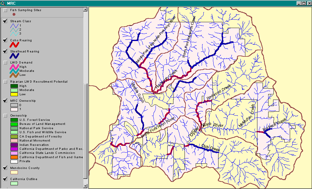 Mendocino Redwood Company map view