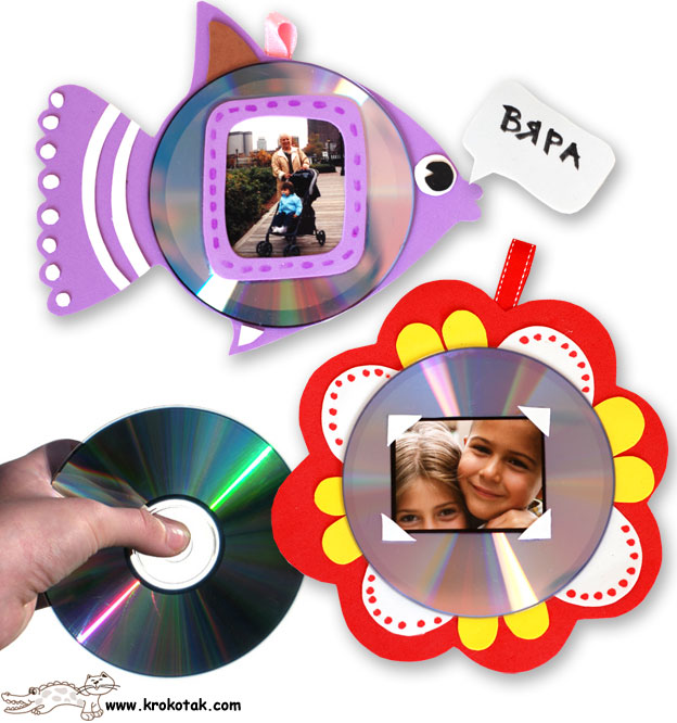 krokotak Kids’ Photo Frames FROM OLD CDs