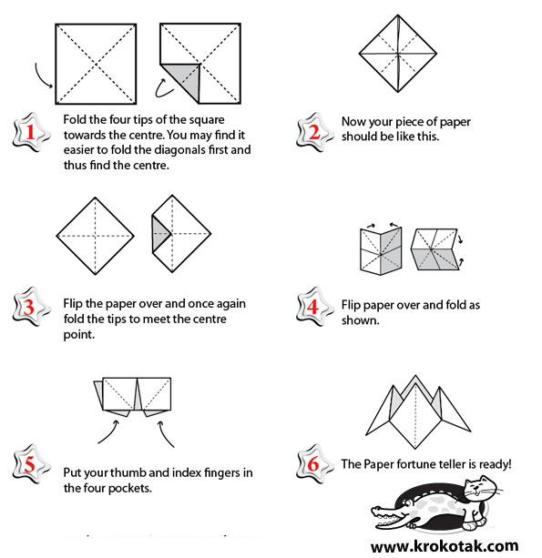 krokotak Paper fortune teller origami heart♐️ Desperte seus sentidos