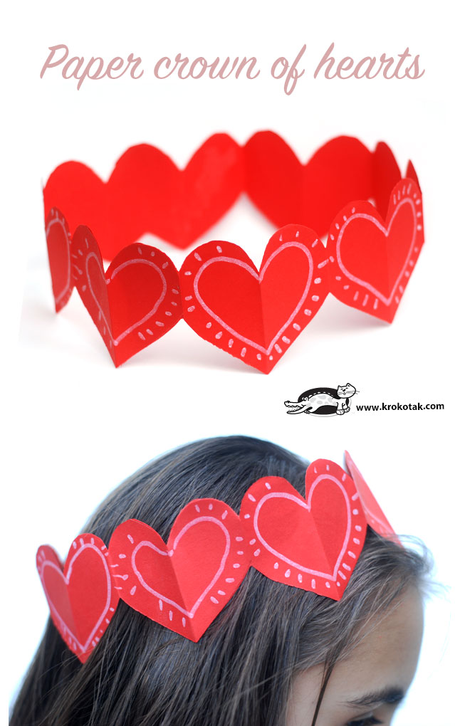 krokotak Paper crown of hearts