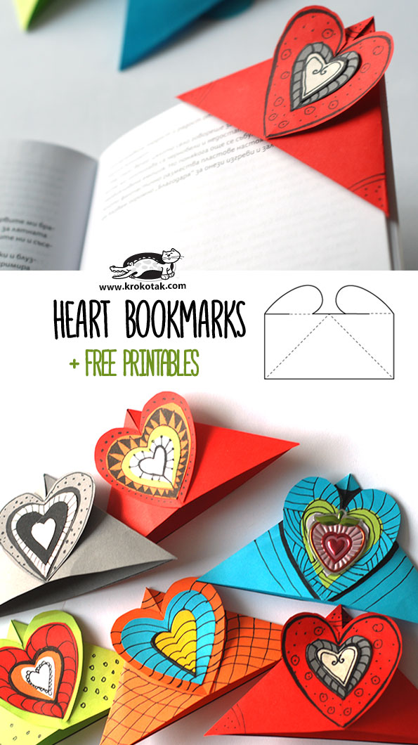krokotak HEART BOOKMARKS