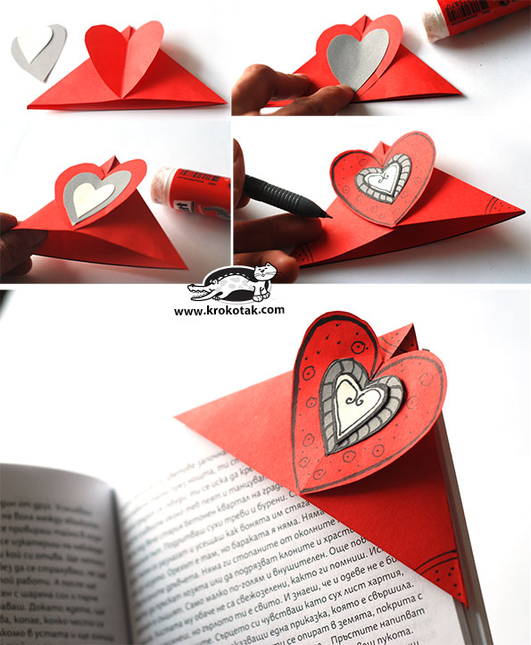 krokotak HEART BOOKMARKS