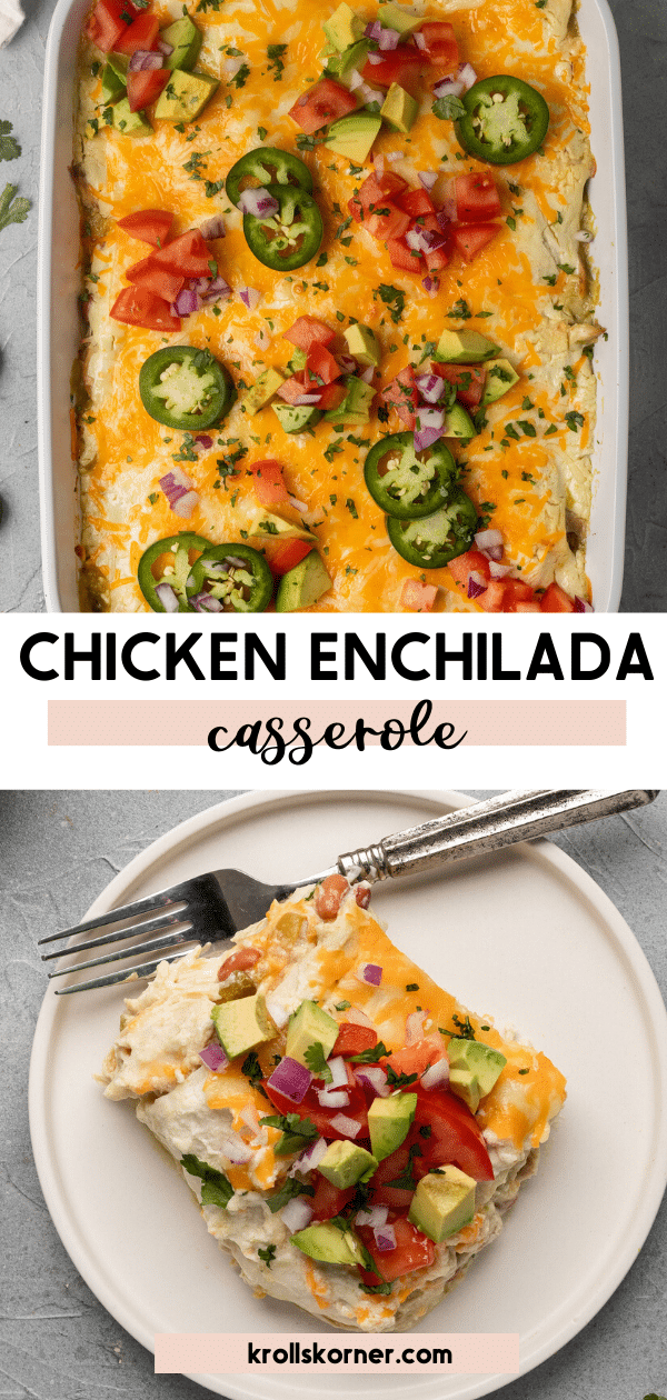 Chicken Enchilada Casserole (Less than 10 ingredients!) Kroll's Korner