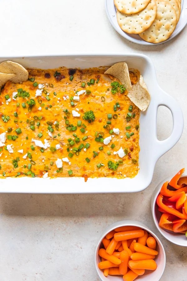 Healthy Buffalo Chicken Dip (No Cream Cheese) VIDEO Kroll's Korner