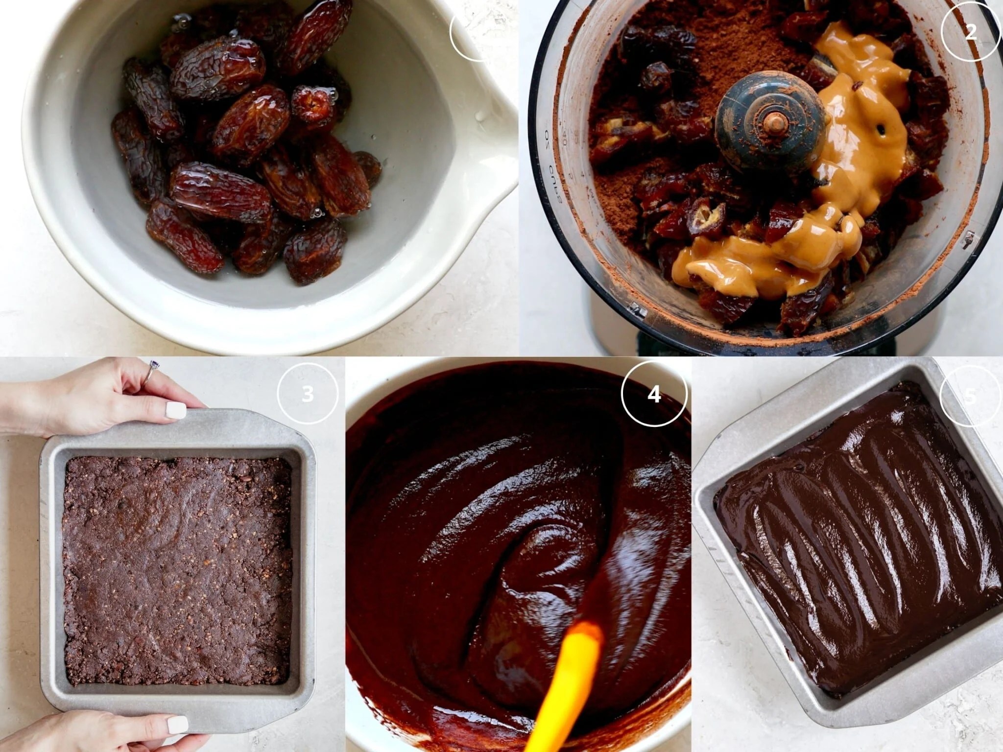 No Bake Date Brownies (df, gf, vegan option) Kroll's Korner