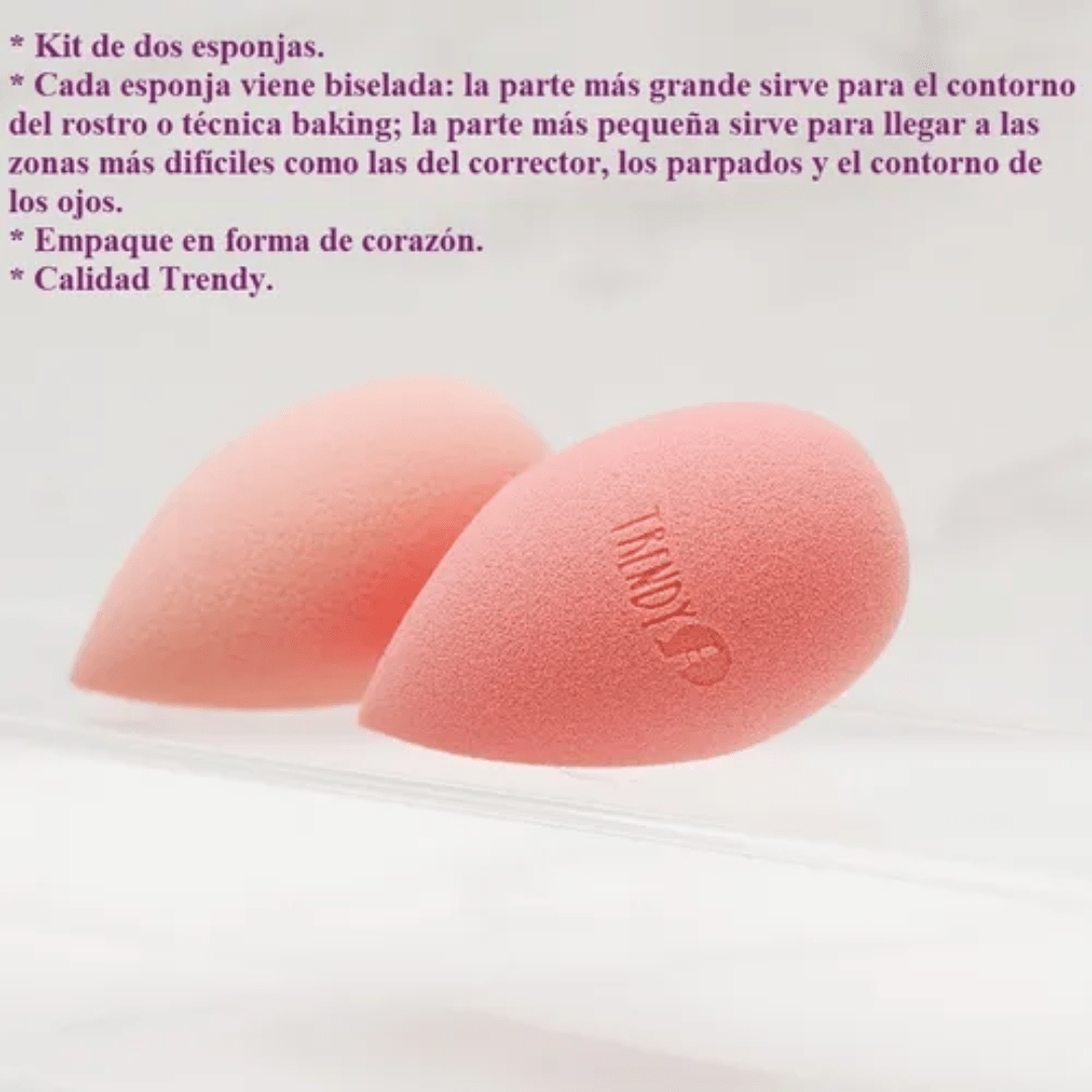 Beauty blender corazón profesional Trendy Kroma Space