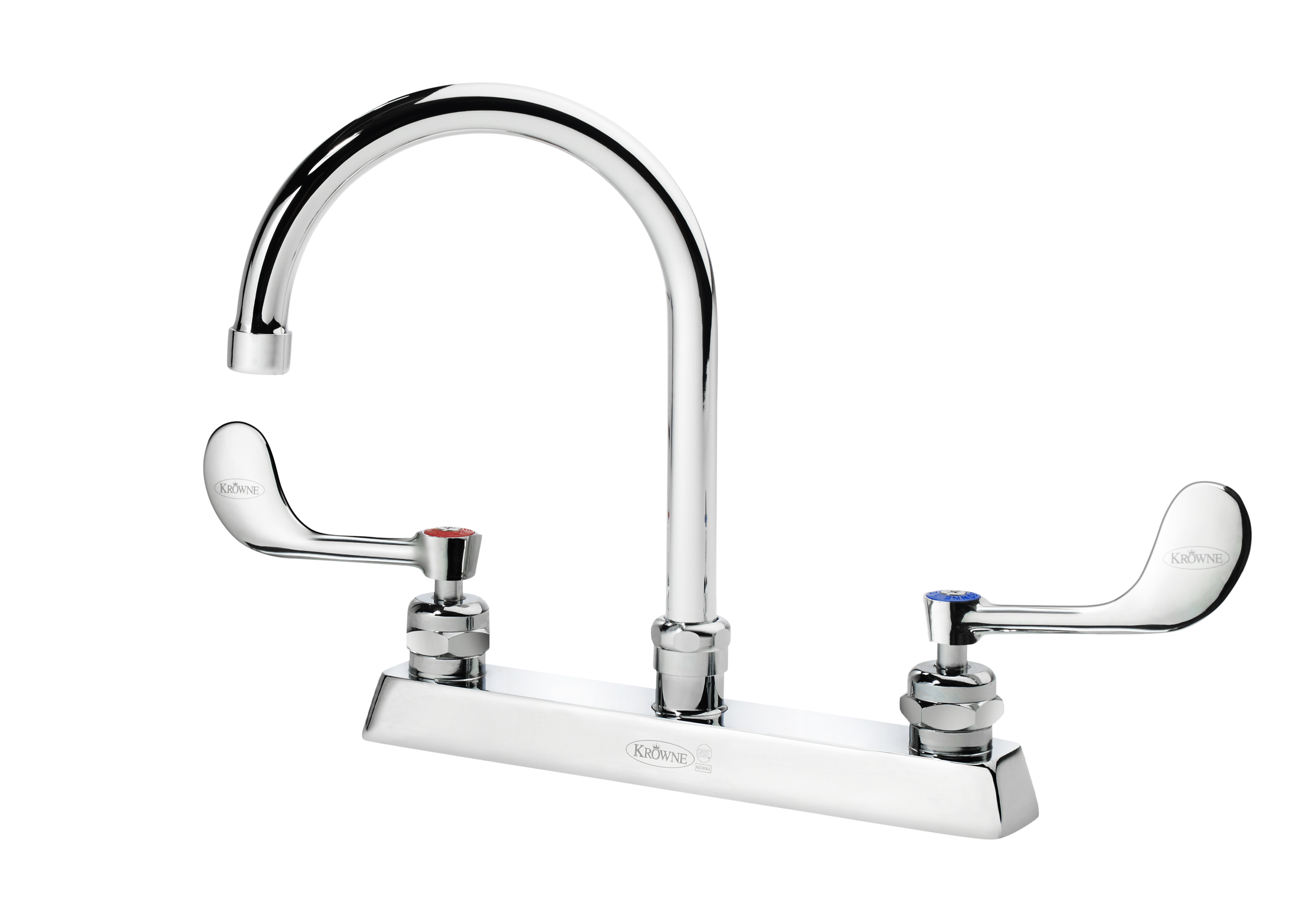 Royal Series 8" Deck Mount Faucet with 6" Wide Gooseneck Spout & Vandal