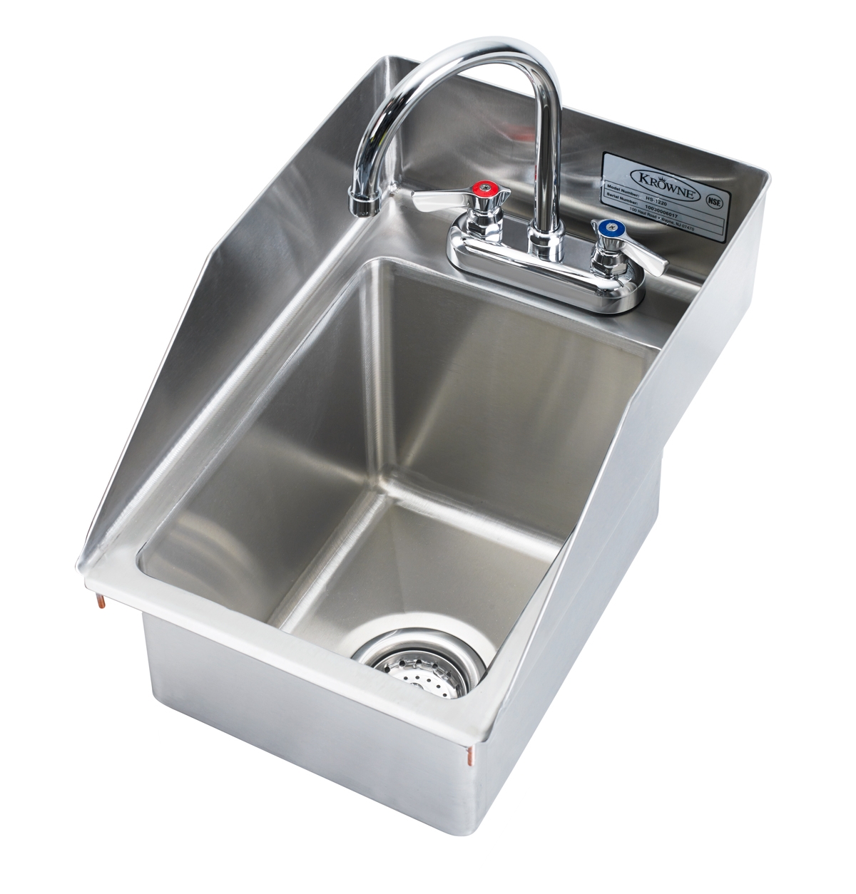12" x 18" One Compartment DropIn Sink, 5" Deep with Side Splashes