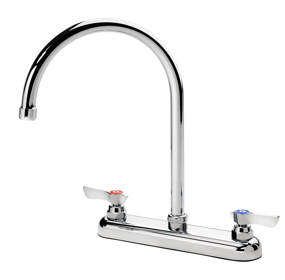 Silver Series 8" Center Deck Mount Faucet with 81/2" Wide Gooseneck