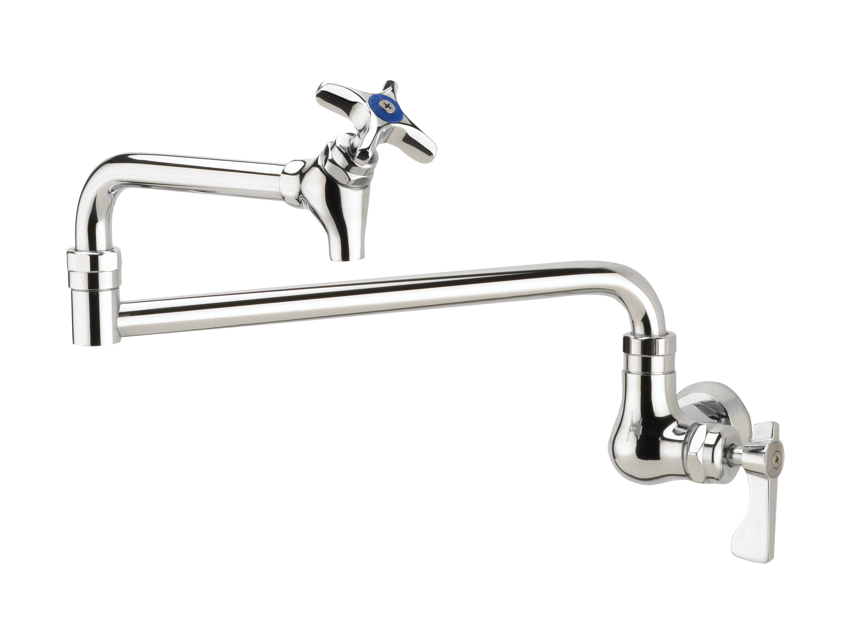 Royal Series Single Hole Wall Mount Pot Filler Faucet with 12" Jointed
