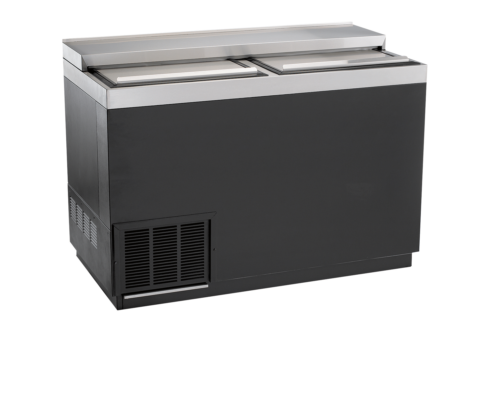 48" Black Vinyl Slide Top Bottle Cooler Krowne