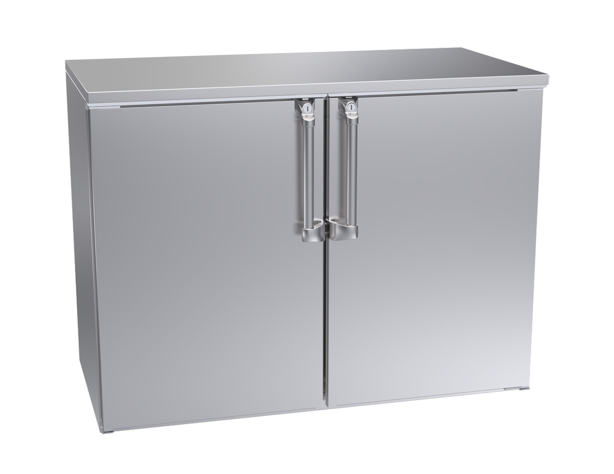 48" TwoDoor Backbar Dry Storage Stainless Steel Doors