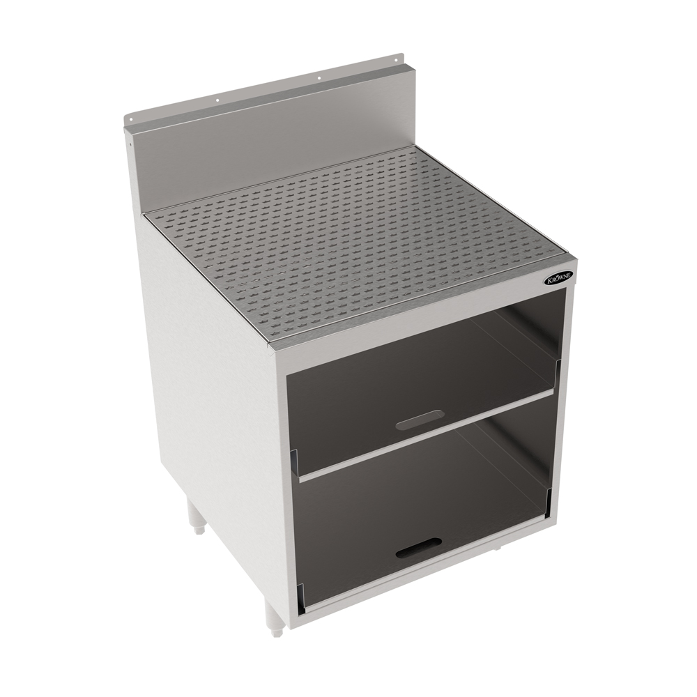 Royal Series 24"L x 24"D Glass Storage with Roll Out Shelves
