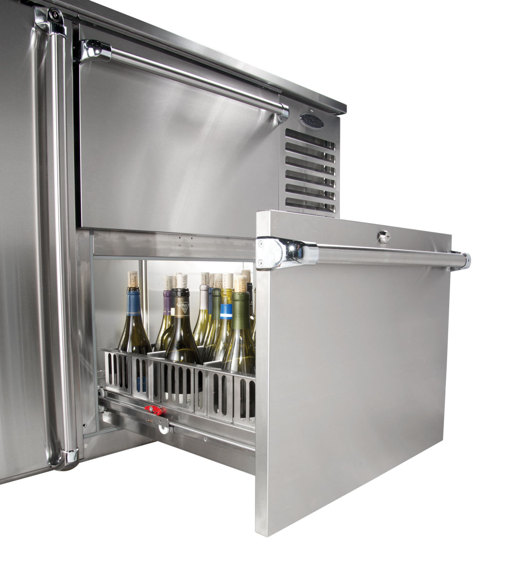 60" TwoDoor SelfContained Back Bar Cooler Compressor on Right, 1