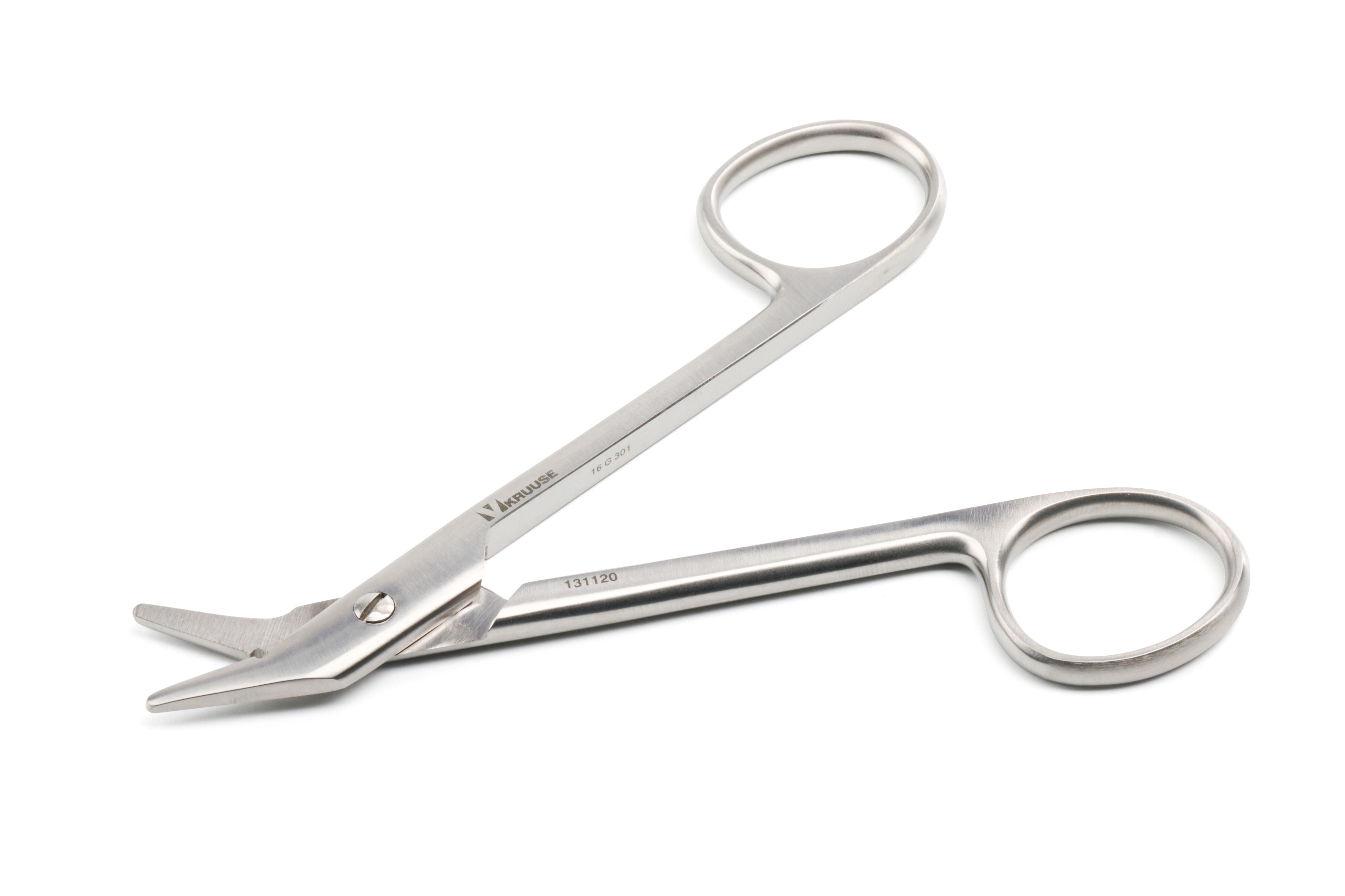 KRUUSE Suture scissors curved toothed 12 cm