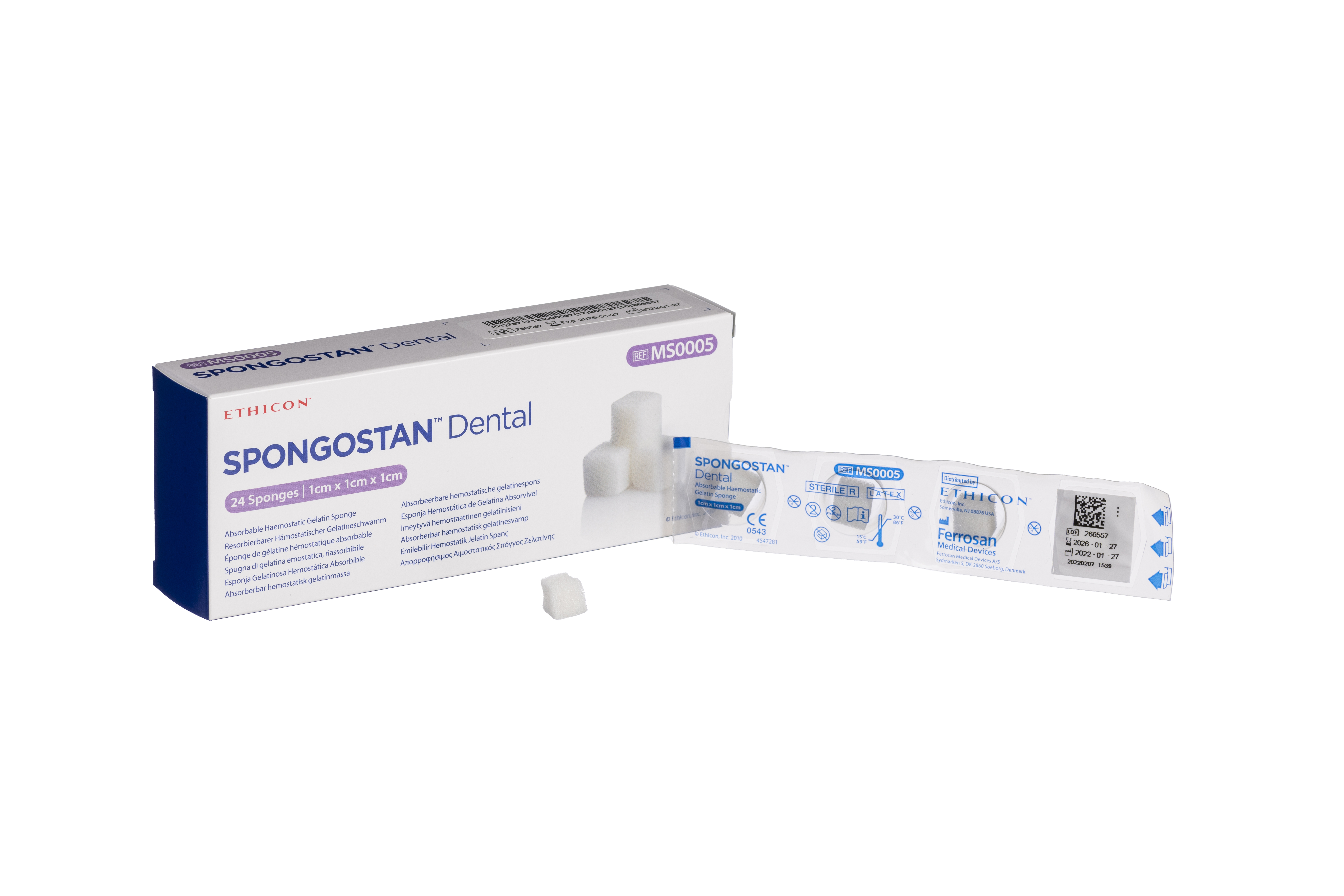 Spongostan Dental 1 x 1 x 1 cm, 24 stk