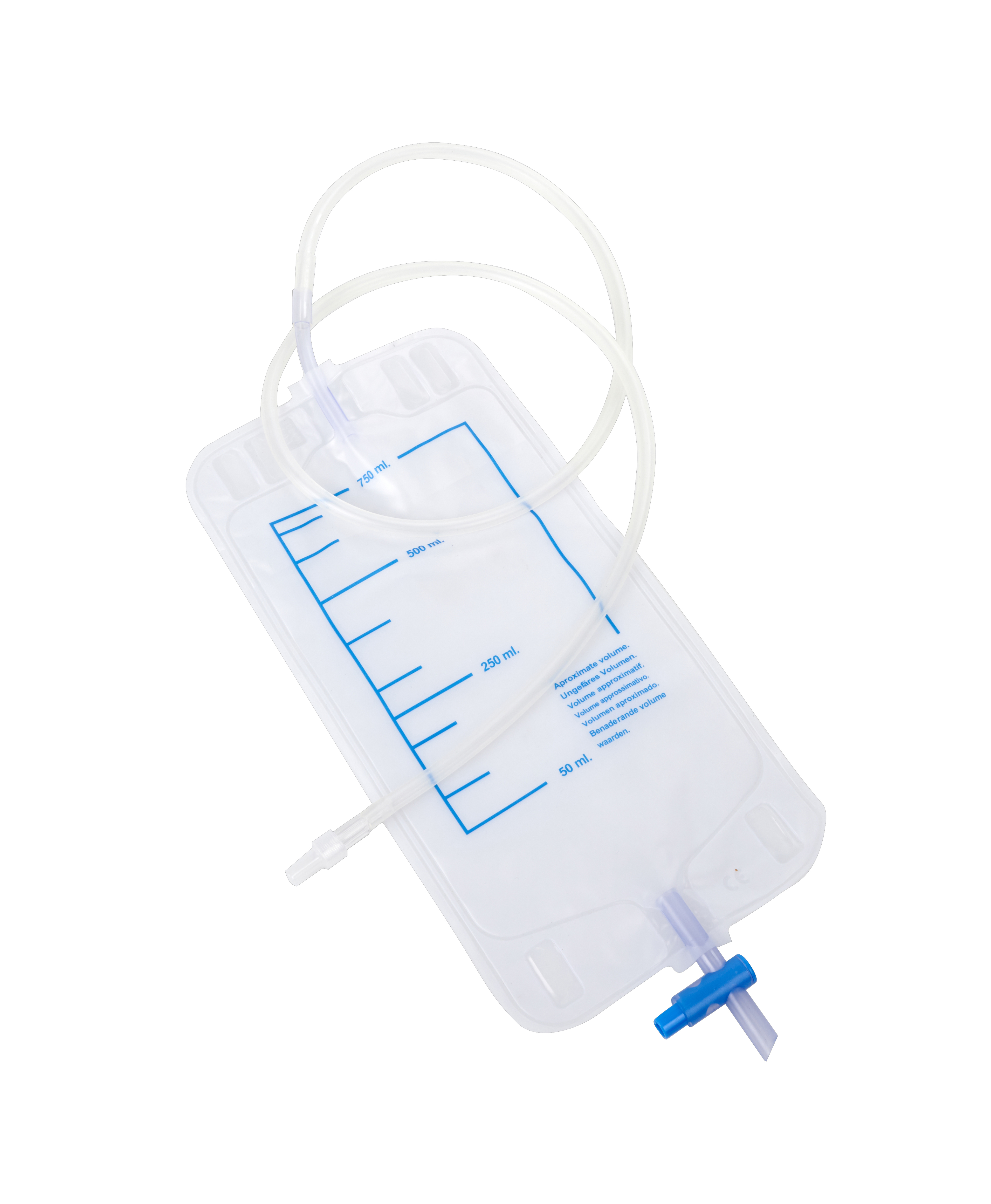 KRUUSE Urine bags, 750 ml, Luer lock, 10/pk