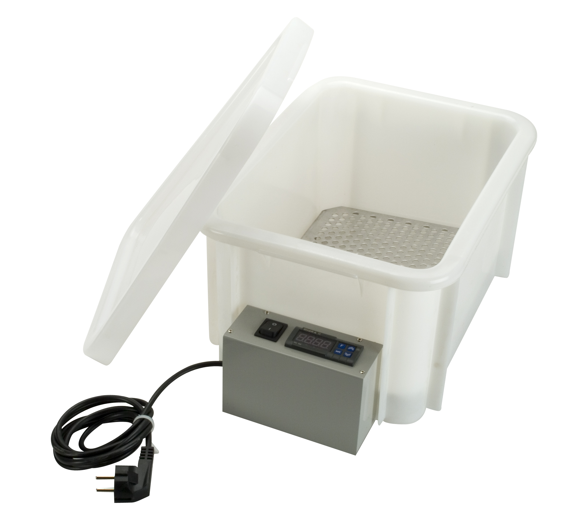 Water bath for reheating semen diluent