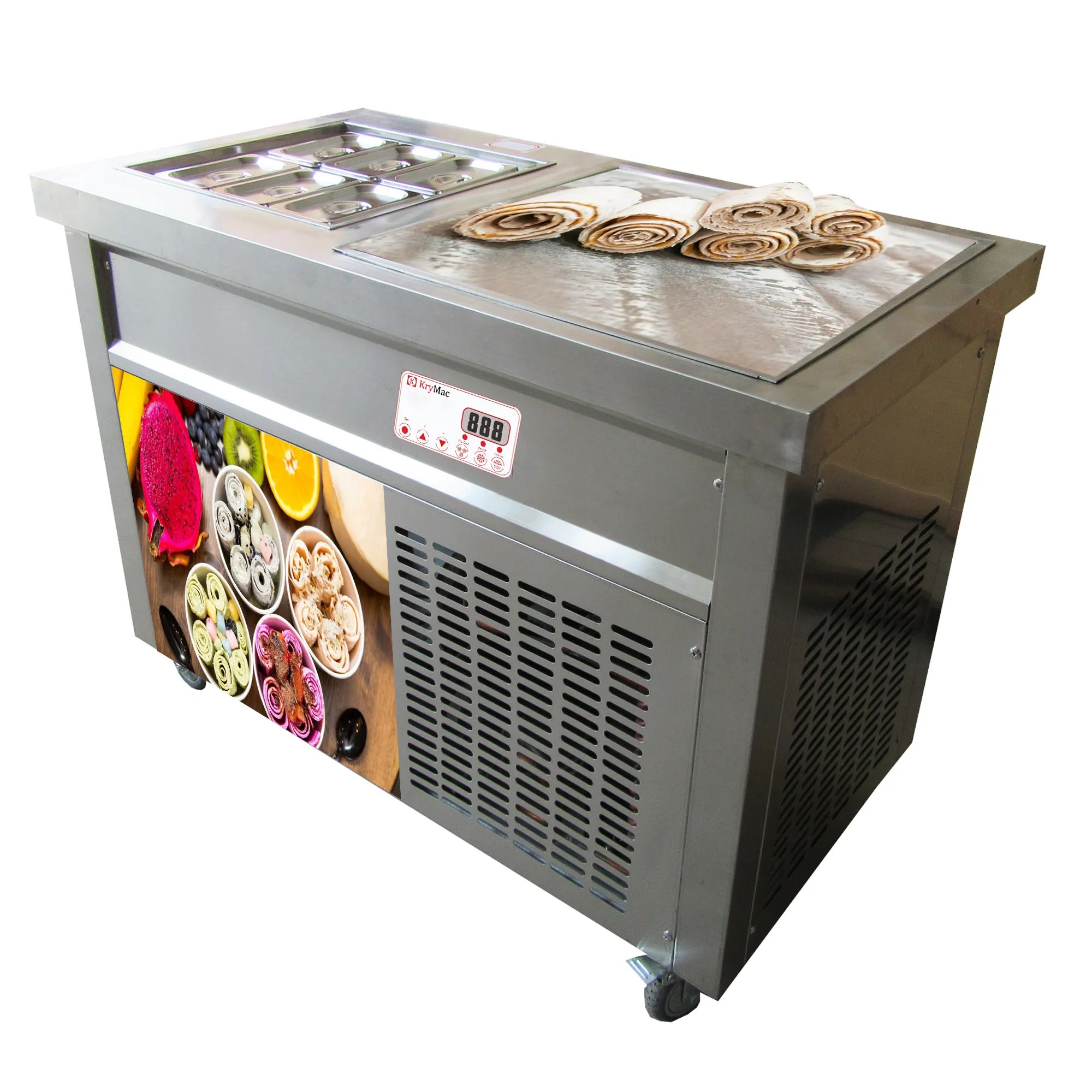 RIC800 Rolled Ice Cream Machine 6 Compartments Krymac